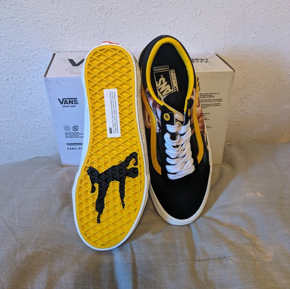 Vans Old Skool Bruce Lee Men Yellow and Black VNOA5FCBY23 ( 0124 ) 082024 - Picture 6 of 11